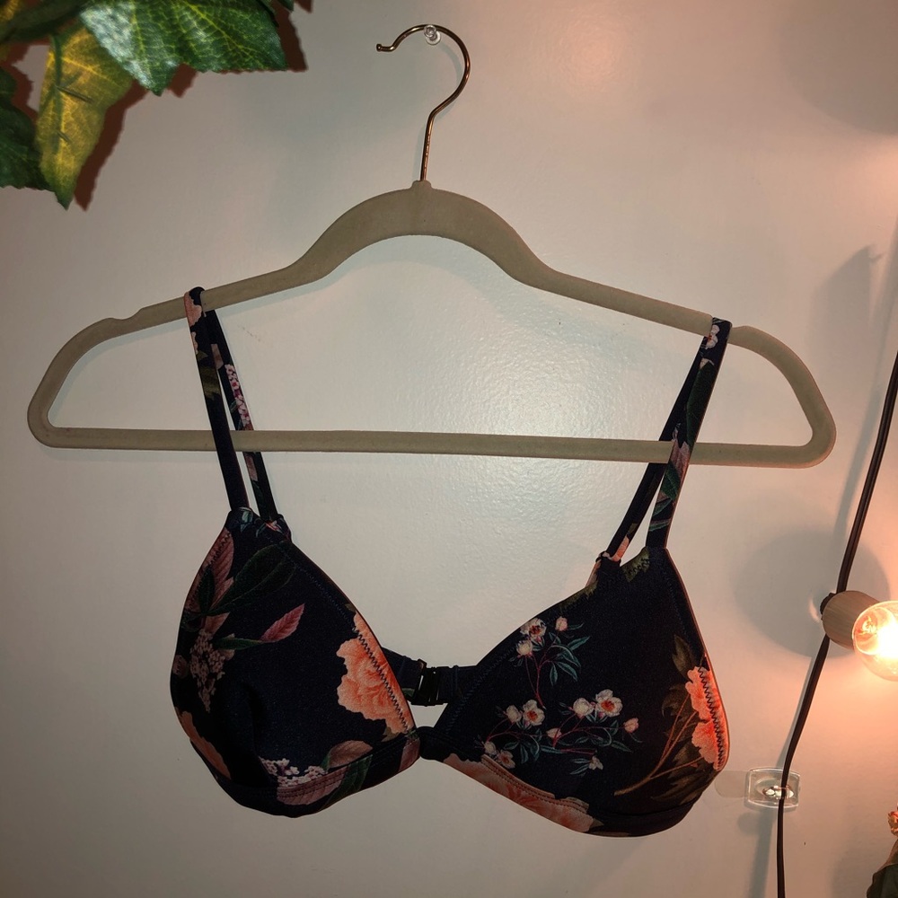 TRIANGL BLUE FLORAL BIKINI TOP
